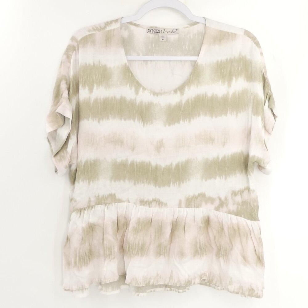 Gypsies & Moondust Medium Boho Ruffle Tie-Dye Top